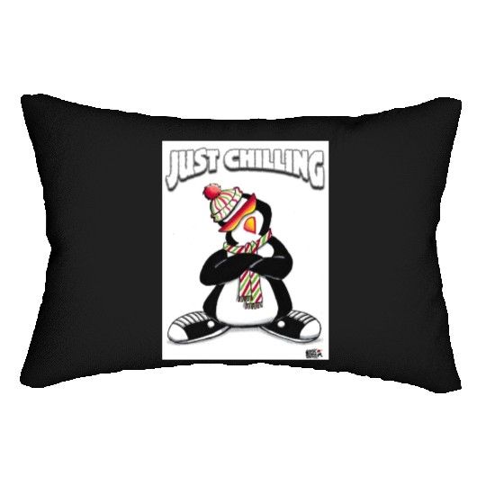 Just Chilling Penguin by Black Sheep Graphix Lumbar Pillows