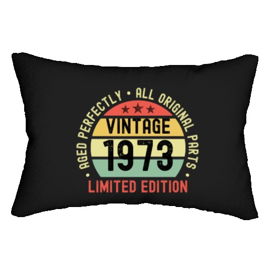 50th Birthday Vintage 1973 Lumbar Pillows