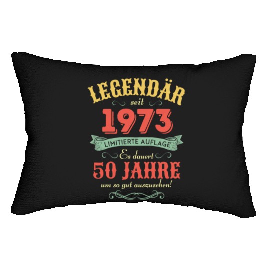 50th Birthday Vintage 1973 Lumbar Pillows