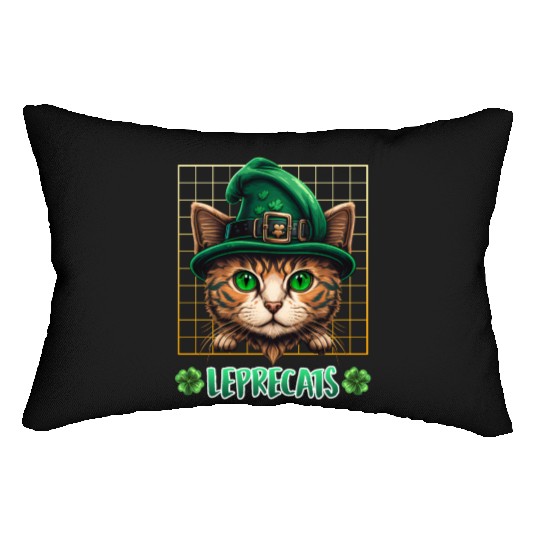 St. Patrick's Day cats leprecats kittens Lumbar Pillows