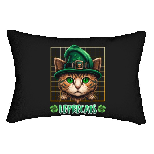 St. Patrick's Day cats leprecats kittens Lumbar Pillows