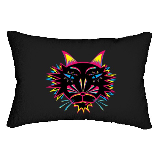 Cat Face Lumbar Pillows
