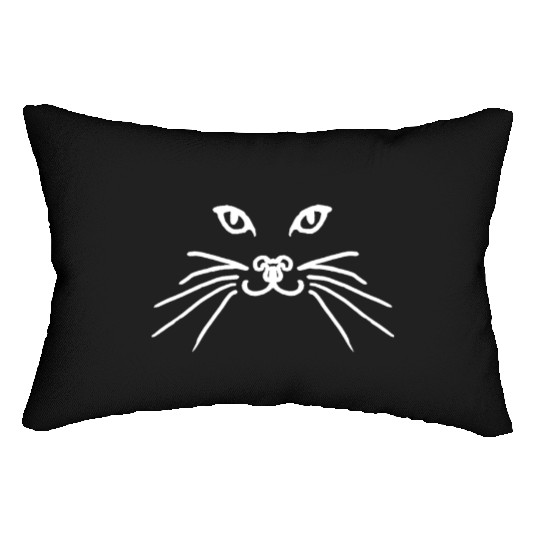 Cat face white Lumbar Pillows