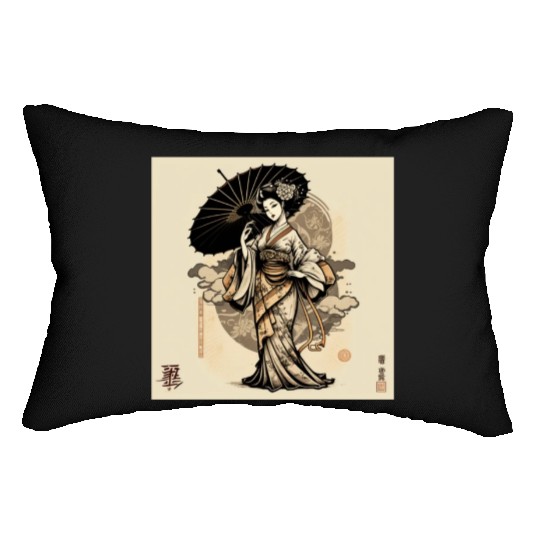 Japanese Kimono girl Lumbar Pillows