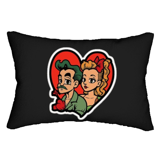 Lovely Couple In Valentine’s Day Lumbar Pillows