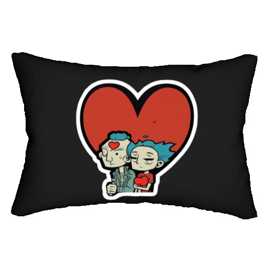 Old Couple In Valentine’s Day Lumbar Pillows