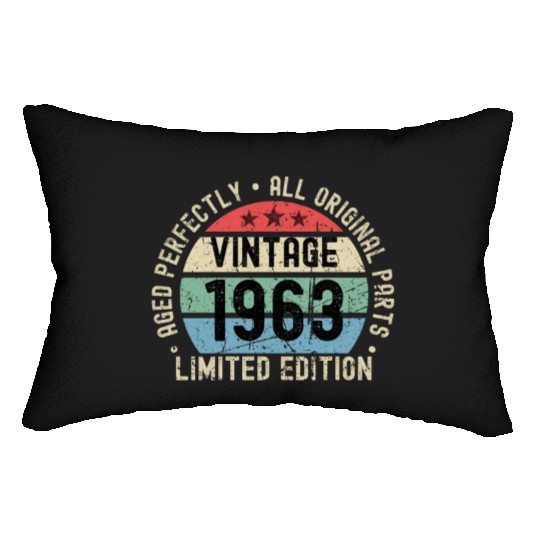 60th Birthday Vintage 1963 Lumbar Pillows