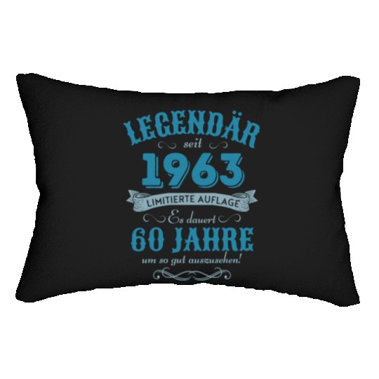 60th Birthday Vintage 1963 Lumbar Pillows