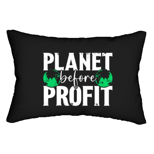 Planet Before Profit Earth Day Planet Environment Lumbar Pillows