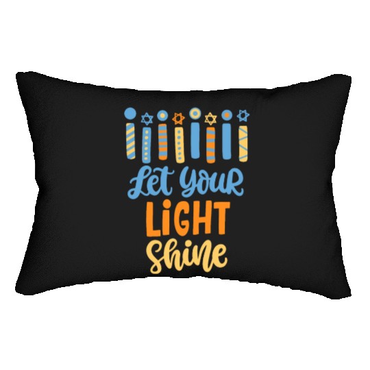 Funny Hanukkah Let Your Light Shine Menorah Adults Lumbar Pillows