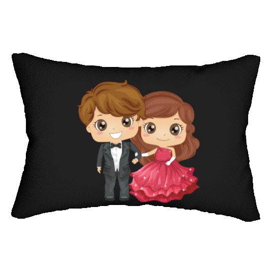 The groom and the bride Lumbar Pillows