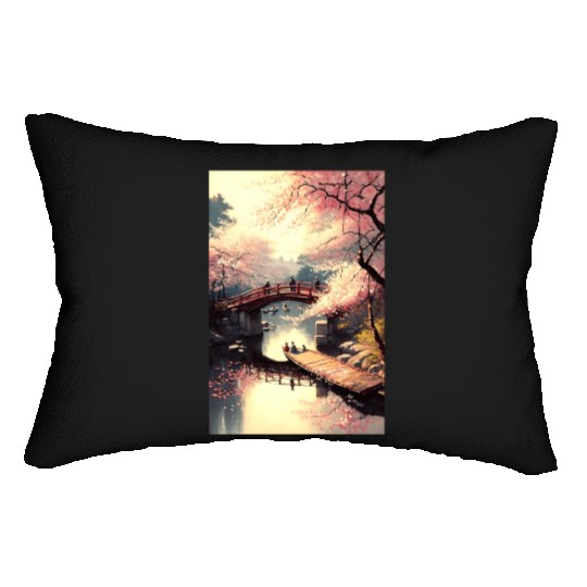 Cherry Blossom Season in Tokyo: A Visual Delight Lumbar Pillows