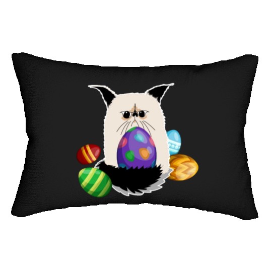 Grumpy Cat Easter Bunny Nope Spring Holiday Lumbar Pillows