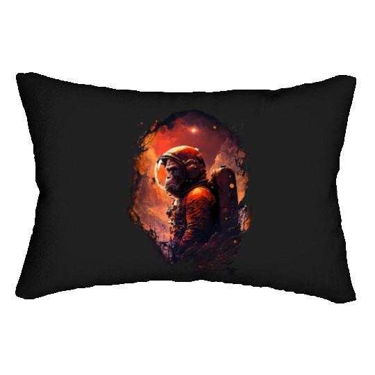 Monkey Astronaut Chimpanzee Space Surreal Moon Lumbar Pillows