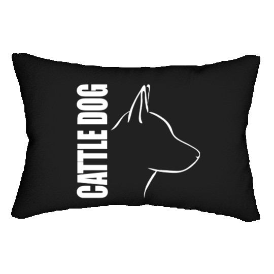 Cattle Dog Profile dog mom Lumbar Pillows