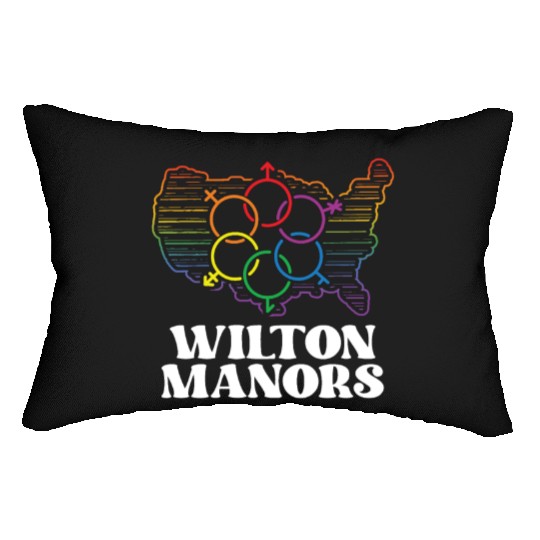 Wilton Manors Pride Flag Pride Month LGBTQ Flag Lumbar Pillows