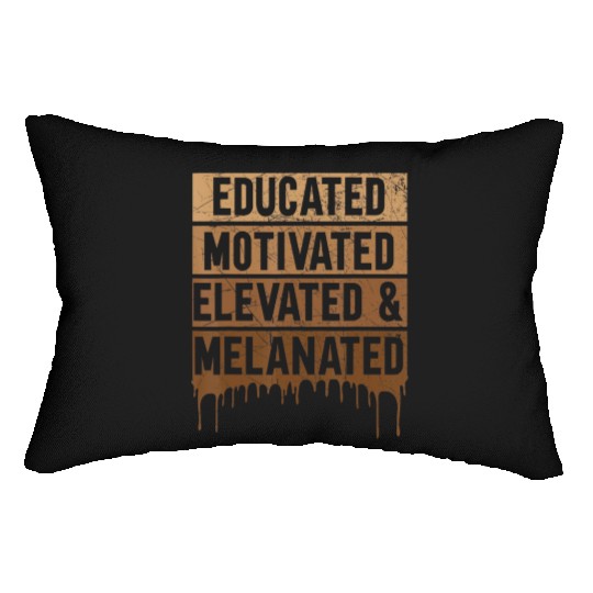 Educated Motivated Elevated And Melanated Black Pr Lumbar Pillows
