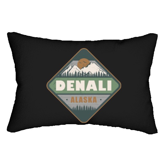 Denali Alaska US Vintage Hiking Design Lumbar Pillows