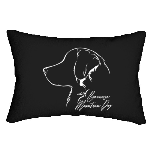 Funny Bernese Mountain Dog Profile dog mom Lumbar Pillows