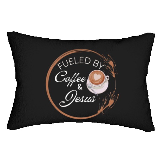 Fueled by coffee and Jesus, Jesus love Lumbar Pillows