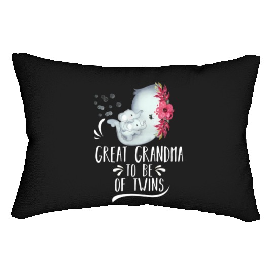 Great Grandma To Be Of Twins Elephant Baby Shower Lumbar Pillows