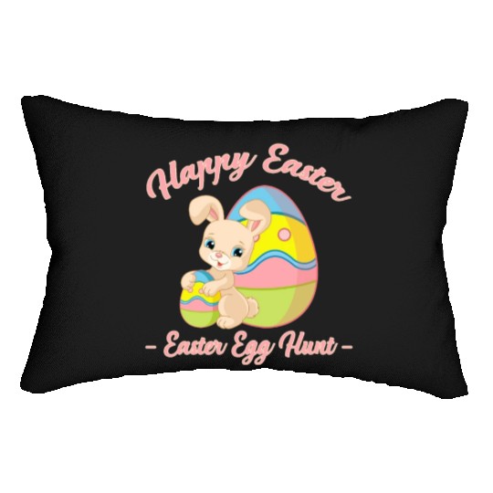 Happy Easter Egg Hunt Bunny Gift Lumbar Pillows