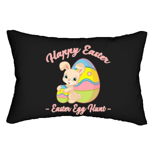 Happy Easter Egg Hunt Bunny Gift Lumbar Pillows