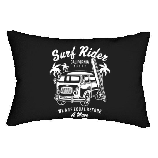 Retro Bus Surfing Print Used Lumbar Pillows
