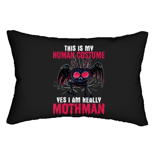 Mothman This Is My Human Costume Yes I Am Really M Lumbar Pillows