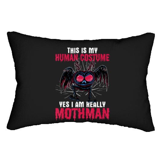 Mothman This Is My Human Costume Yes I Am Really M Lumbar Pillows