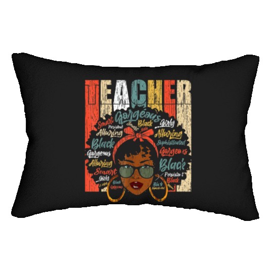 Black Smart Teacher Afro Love Melanin African Amer Lumbar Pillows