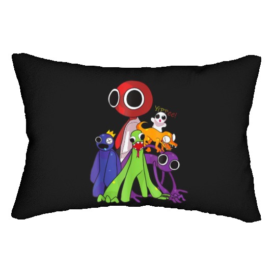 Rainbow Friends blue red orange green Lumbar Pillows