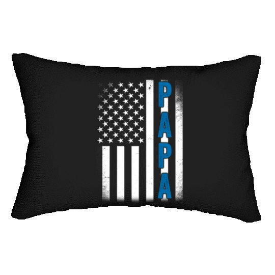 Fathers Day PAPA American Flag Lumbar Pillows