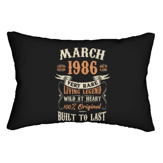 March 1986 Birthday Surprise Lumbar Pillows