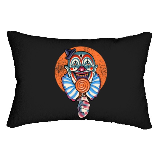 Horror Candy Corn Clown Lumbar Pillows