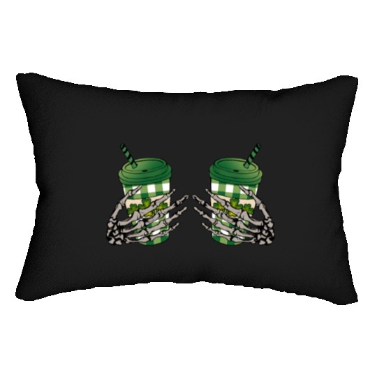 Skeleton Hand Patricks day Graphics Lumbar Pillows