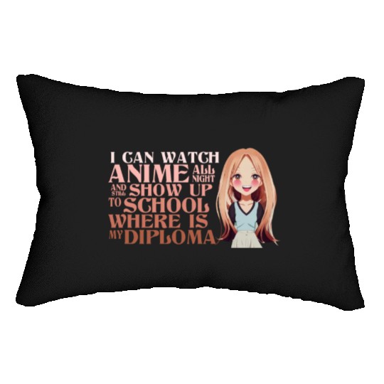 Watch Anime All Night Funny Graduate Diploma Schoo Lumbar Pillows
