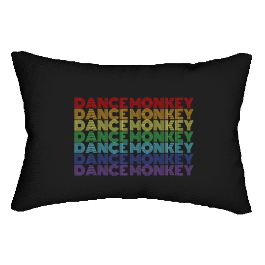 Dance Monkey Rainbow Color Text Gift Music Fan Lumbar Pillows