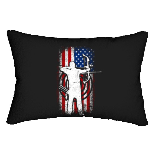 Usa Patriotic American flag 4th of July Archery Lumbar Pillows