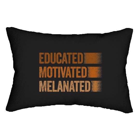 Educated Motivated Melanated Black History African Lumbar Pillows