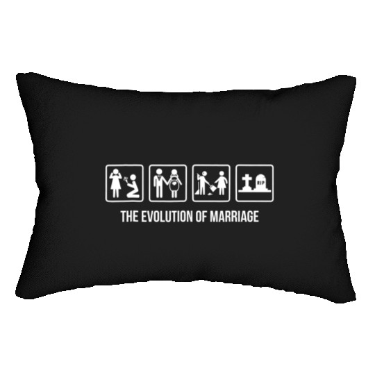 The Evolution Of Marriage Beat Up Funny Wedding Lumbar Pillows