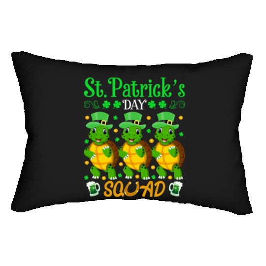 St. Patrick’s Day Squad Funny Turtle Lover Lumbar Pillows