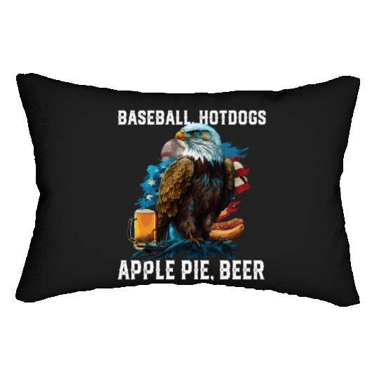 Baseball Hotdogs Apple Pie Beer Drinker Patriotic Lumbar Pillows