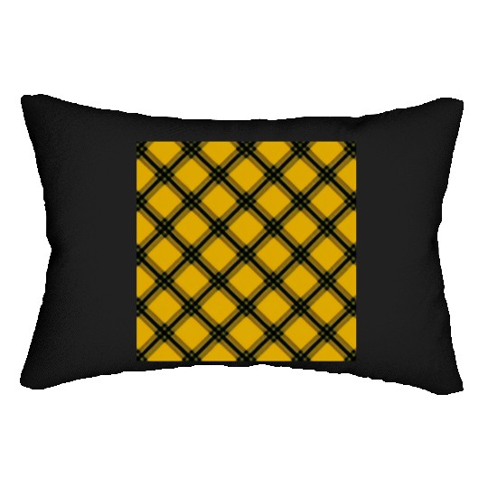 Tartan Touch A Yellow and Black Pattern Lumbar Pillows