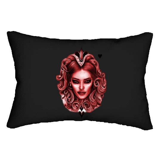 Playing Card Design - Hearts Lumbar Pillows