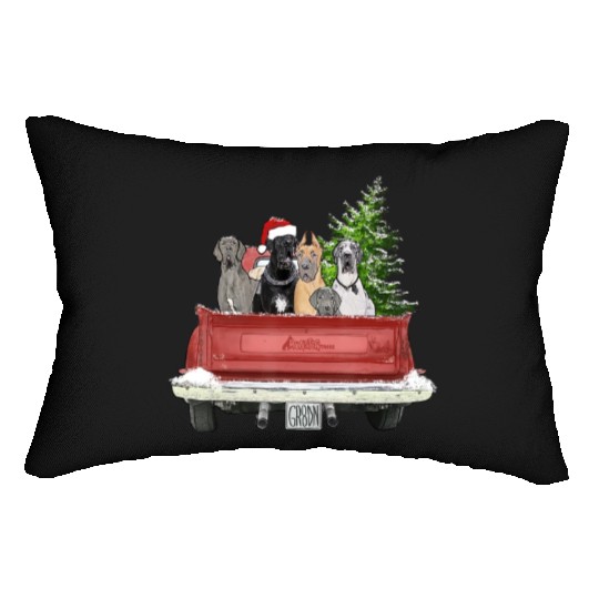 Cute Great Dane Christmas Top Dog Mom Owner Vintag Lumbar Pillows