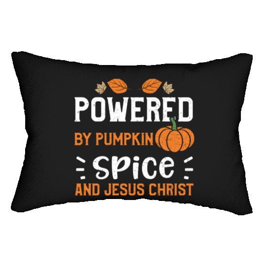 Powered By Pumpkin Spice And Jes... Lumbar Pillows