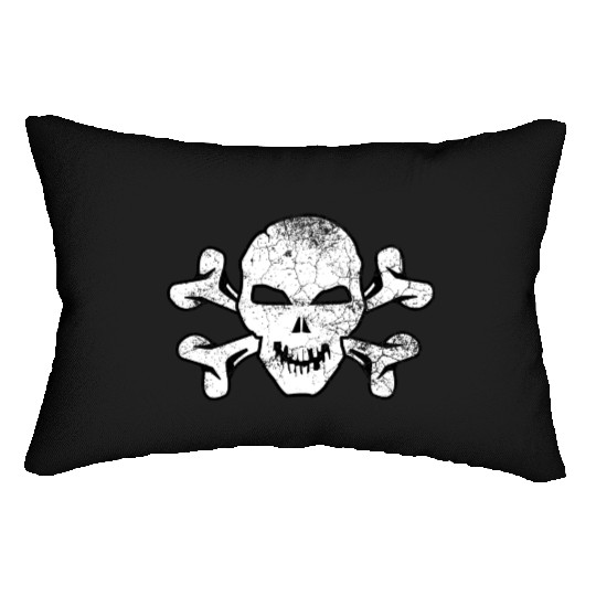 Cracked Skull And Crossbones Lumbar Pillows