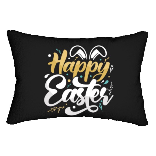 Happy Easter Motif Easter Eggs Funny Easter Bunny Lumbar Pillows