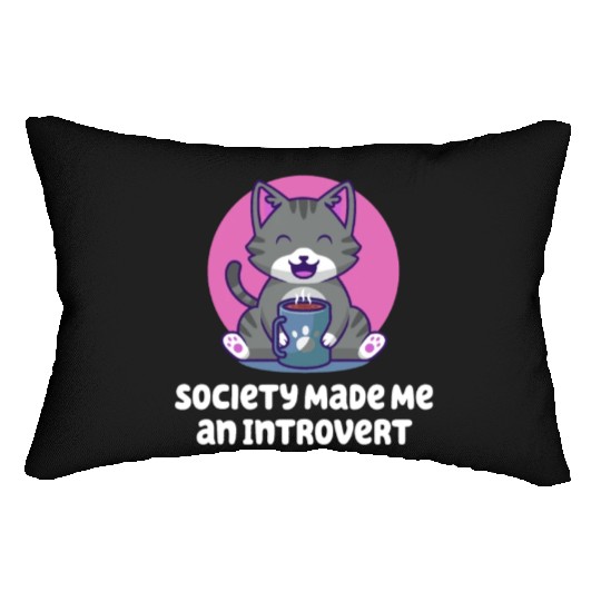 Handcrafted by Society Introvert Sayings Antisocia Lumbar Pillows